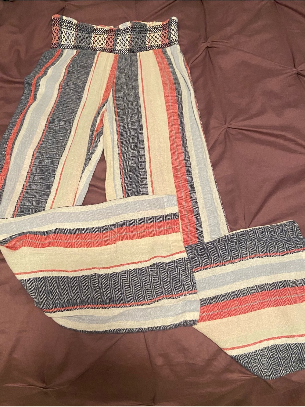 Indigo Rein Women’s Red, Blue & White Wide Leg Pants